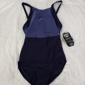Roots Women's Two-Tone Blue One-Piece Swimsuit